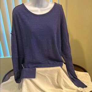 WE THE FREE. long sleeved blue top